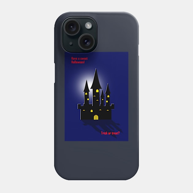 Halloween. House with the ghosts Phone Case by CatCoconut-Art