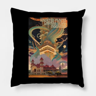 Haunted Places Lawang Sewu Ghost Art Nouveau Pillow