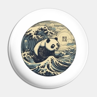 Panda bear the great wave off Kanagawa Pin