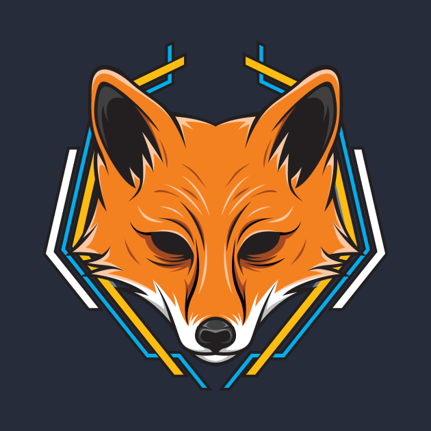 Fox Head Geometric by fooartwork