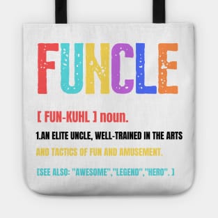 Funcle Funny Uncle Definition, Awesome Legend Hero, Vintage Style Gift For Uncle Tote