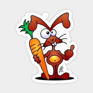 Rabbit with a carrot Magnet