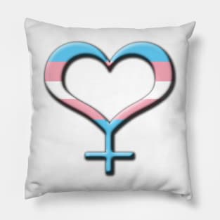 Heart-Shaped Transgender Pride Female Gender Symbol Pillow