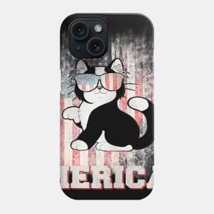 Cat Merica American Flag Patriot 4th Of July Phone Case