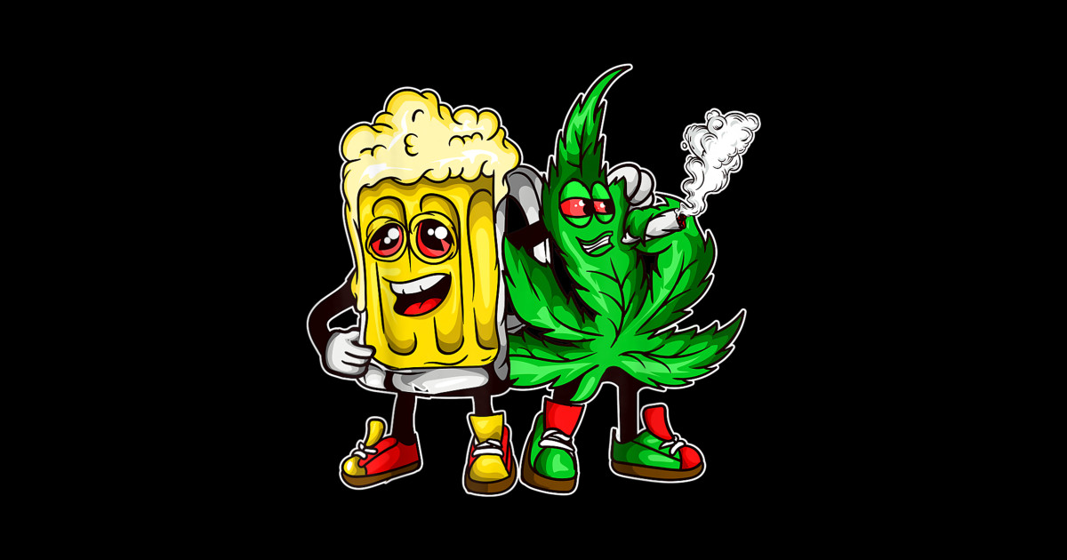 420 Pot Leaf Marijuana Bong Beer Drunk Weed Cannabis Beer Day