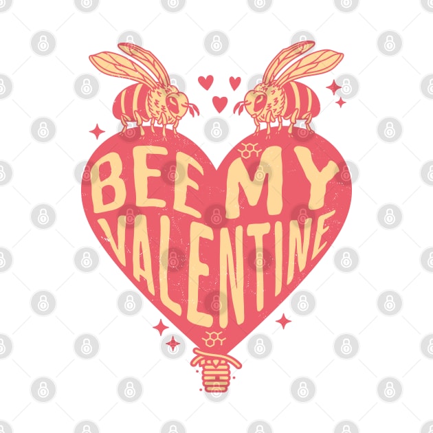 Bee My Valentine - Cute Bee Design for Valentine's Day by OrangeMonkeyArt