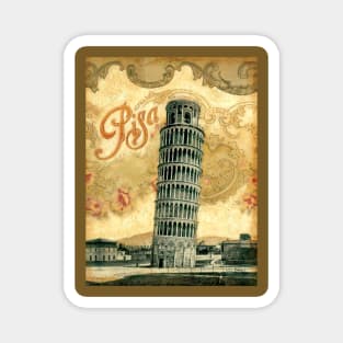 Vintage Travel Poster - Pisa Italy Magnet