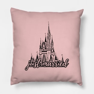 Just Married Magic Castle Millennial Pink Pillow