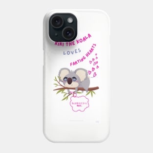 Kiki The Naughty Farting Hearts Cute Koala (c) Phone Case