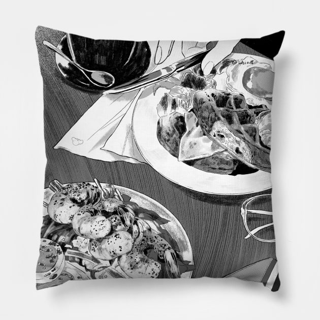 Brunch Date Pillow by eniddin