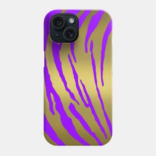 Gold Tiger Stripes Purple Phone Case