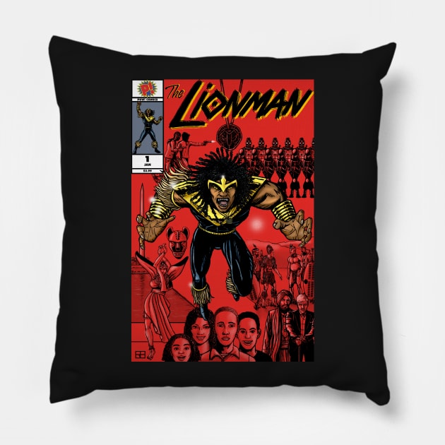 The Lionman #1! Pillow by WorkOfArtStudios