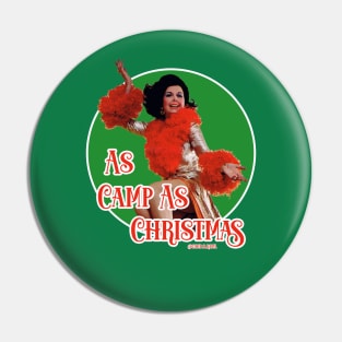 Camp as Christmas (red and green) Pin