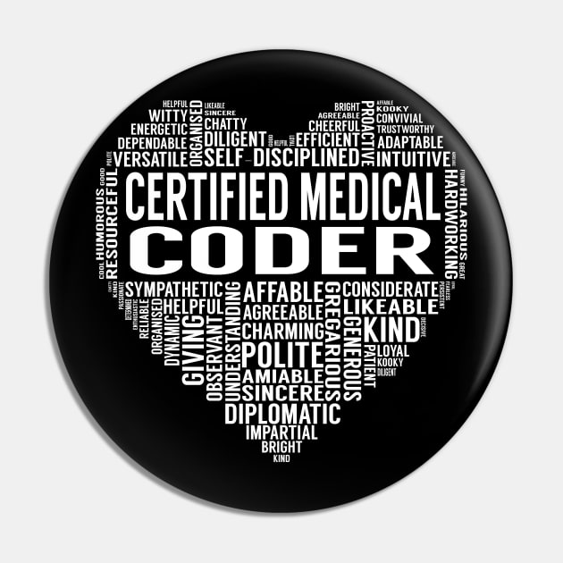 Certified Medical Coder Heart Pin by LotusTee