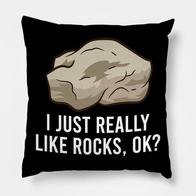 Geologist I Just Really Like Rocks, Ok? Rock Collecting Pillow by EQDesigns