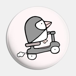 Grey Puffin Zips Away Pin