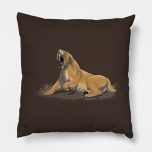 Yawning Smilodon Fatalis Pillow