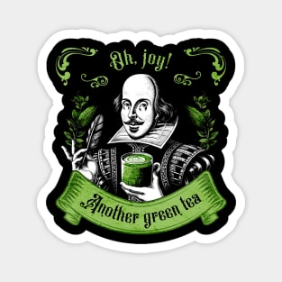 Shakespeare Green Tea Art - Renaissance Vintage Engraving Style Print Magnet