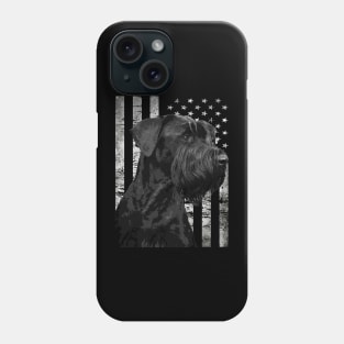 Urban Schnauzer American Flag Statement Tee for Canine Aficionados Phone Case