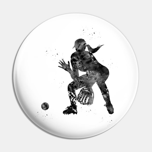 Girl softball Pin by erzebeth