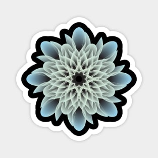 Beautiful White and Blue Artistic Flower Magnet