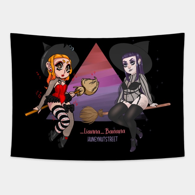 Witch Collab Tapestry by Huneynutart