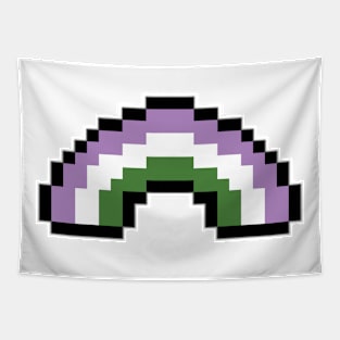 Pixel Rainbow Design in Genderqueer Pride Flag Colors Tapestry