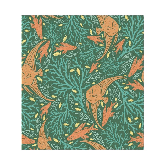 Orange and Yellow Fish Design by AnnelieseHar