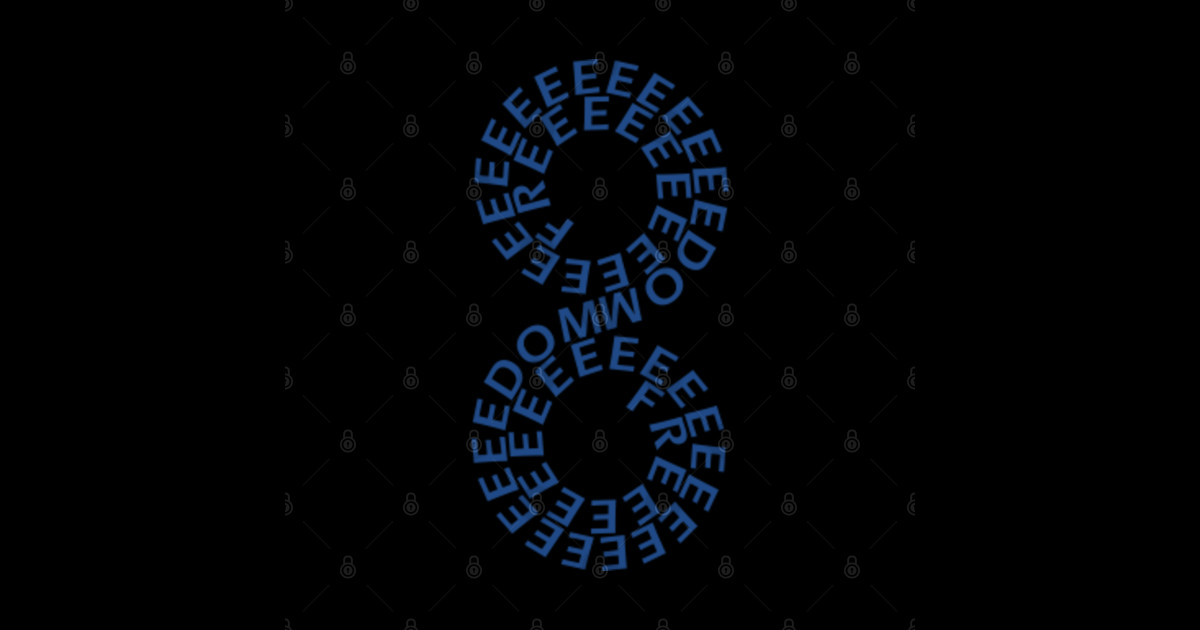 Freedom stylized as number 8 - Freedom Of Speech - Sticker | TeePublic