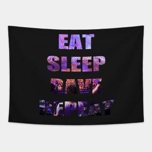 eat sleep rave repeat Tapestry