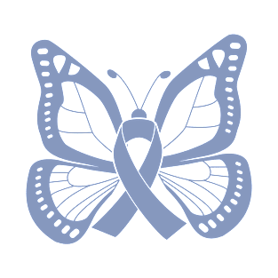 Periwinkle Butterfly Awareness Ribbon T-Shirt