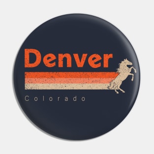 Vintage Denver Football Retro Colorado Bronco At Gameday Pin