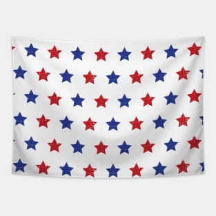 Blue Red Stars Tapestry