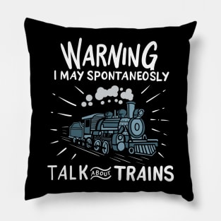 Trains Railroad Steam Engine Pillow