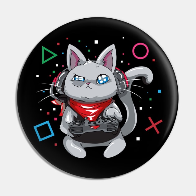 Gamer Cat - Gaming cat Gamer Shirt Pin by Nowhereman78