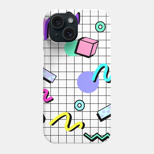 80s Awesome Memphis Party Grid Phone Case by melisssne