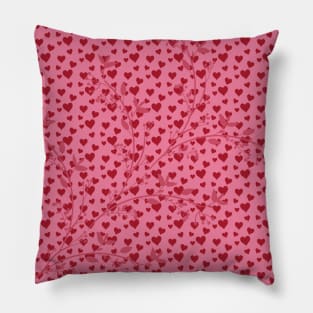 Red heart pattern, Valentine pattern Pillow