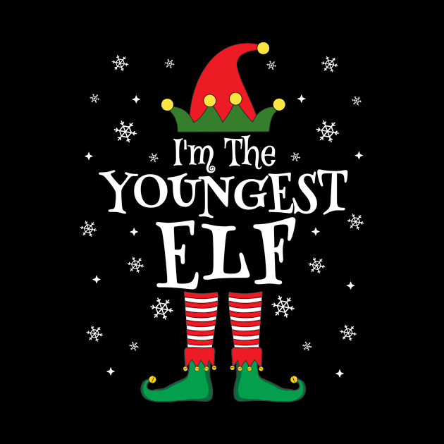 I'm The Youngest Elf Matching Family Christmas Pajama Shirt by TheMjProduction