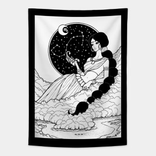 Indian Scorpio In Black Design Tapestry