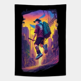 Cityscape Chronicles - Capturing the Thrill of Urban Exploration Tapestry