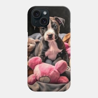 Staffy With Bunch Of Toys Phone Case