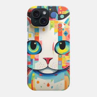 Cat Pet Animal Portrait Colorful Painting Phone Case