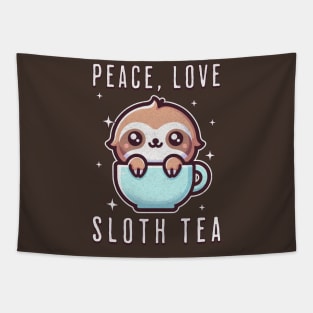 Peace, Love, Sloth Tea Tapestry