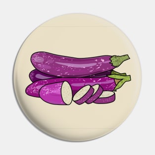 Eggplant cartoon illustration Pin