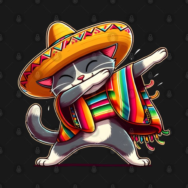 Cinco De Mayo Funny Mexican Cat Sombrero Poncho by justingreen