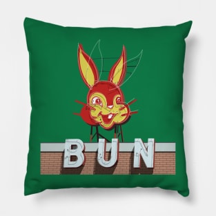 Bun sign, with neon, no background Pillow