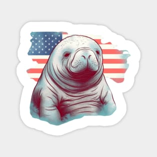 Stars & Stripes Manatee Magnet