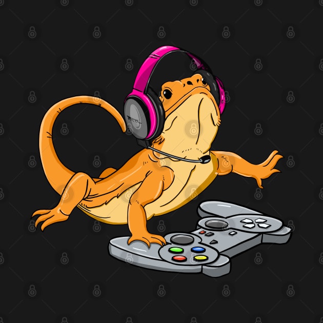 Bearded Dragon Headphones Video Game by HiDearPrint