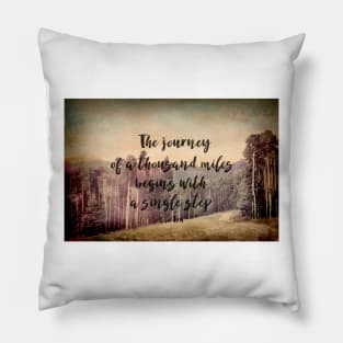 Motivational Quote The Journey Pillow