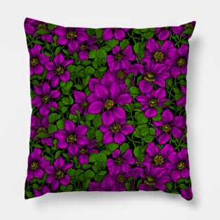 Pink Clematis vine Pillow